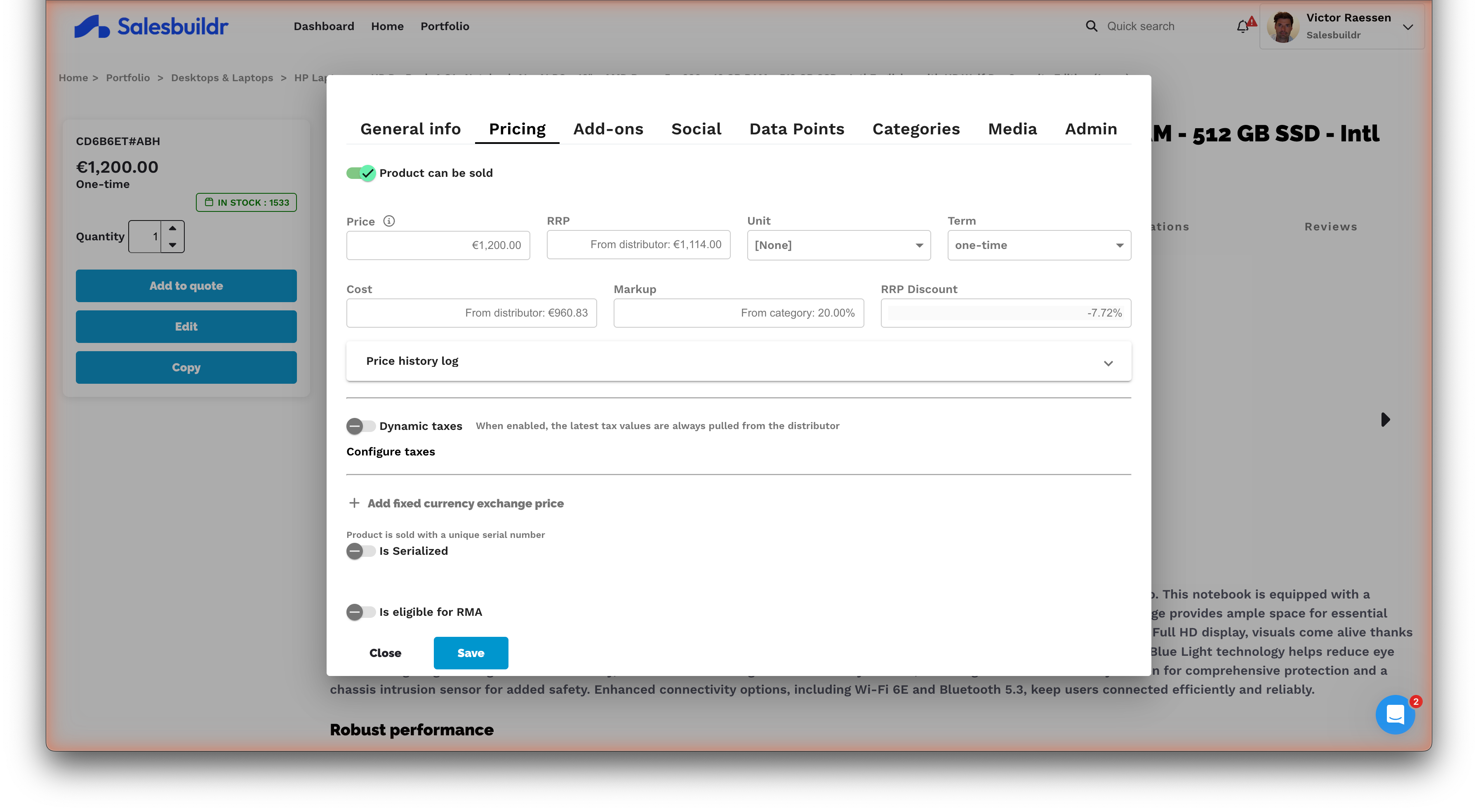 Pricing section
