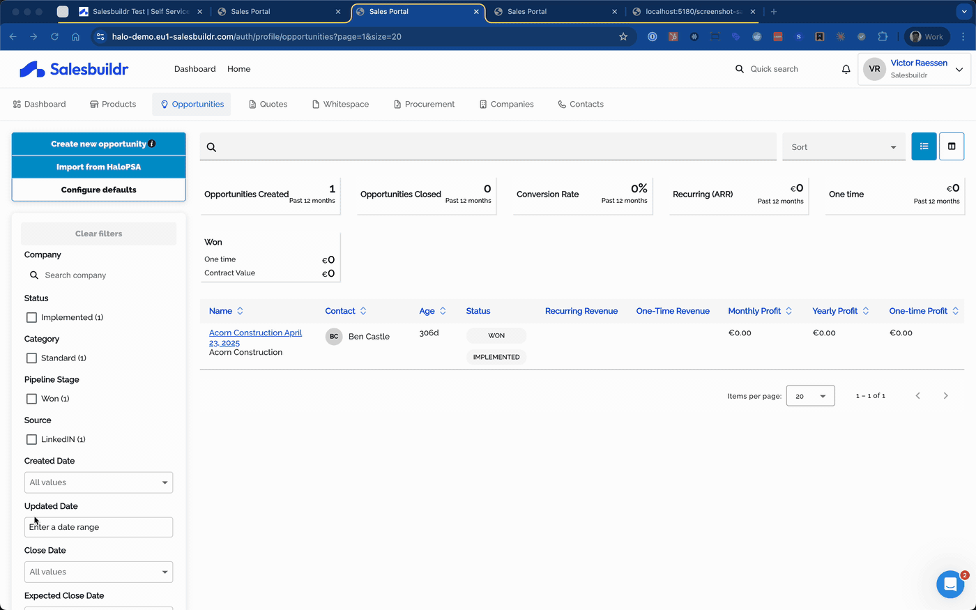 Import from HaloPSA dialog
