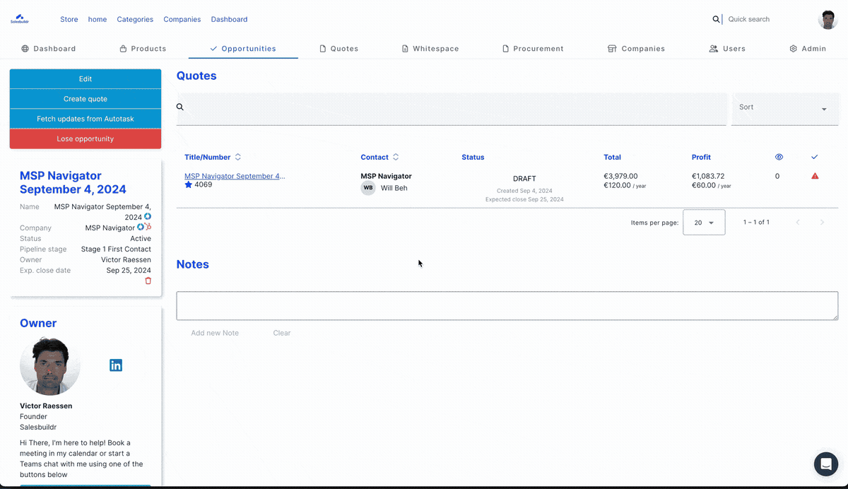 Opportunity sync between HubSpot and Salesbuildr