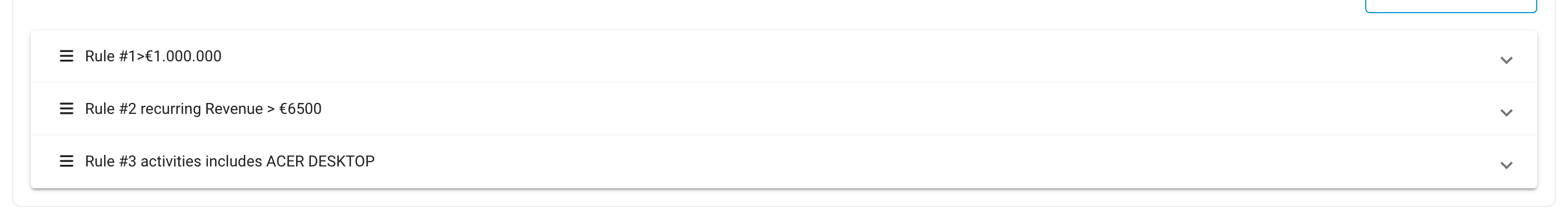 Settings β Quotes β Approval rules β three rules with drag handles (β‘); rules run top to bottom in order